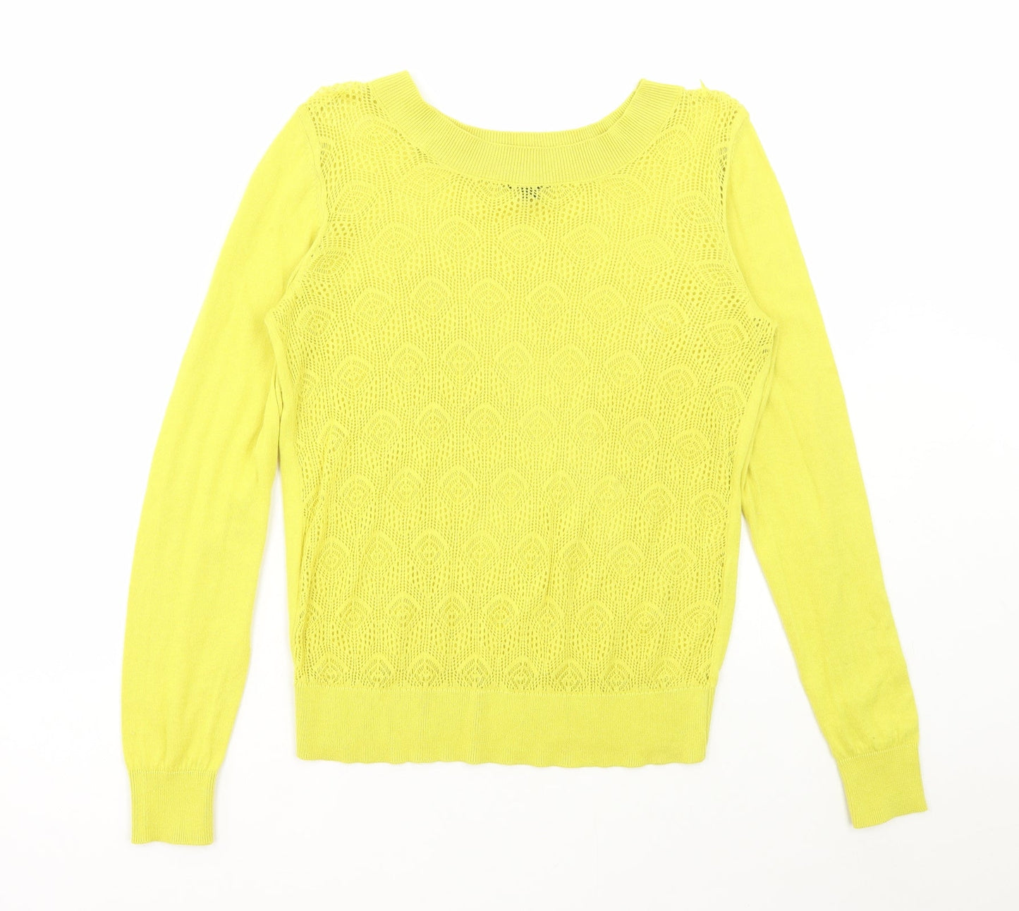 MGXX Womens Yellow Round Neck Acrylic Pullover Jumper Size M