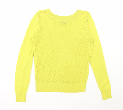 MGXX Womens Yellow Round Neck Acrylic Pullover Jumper Size M
