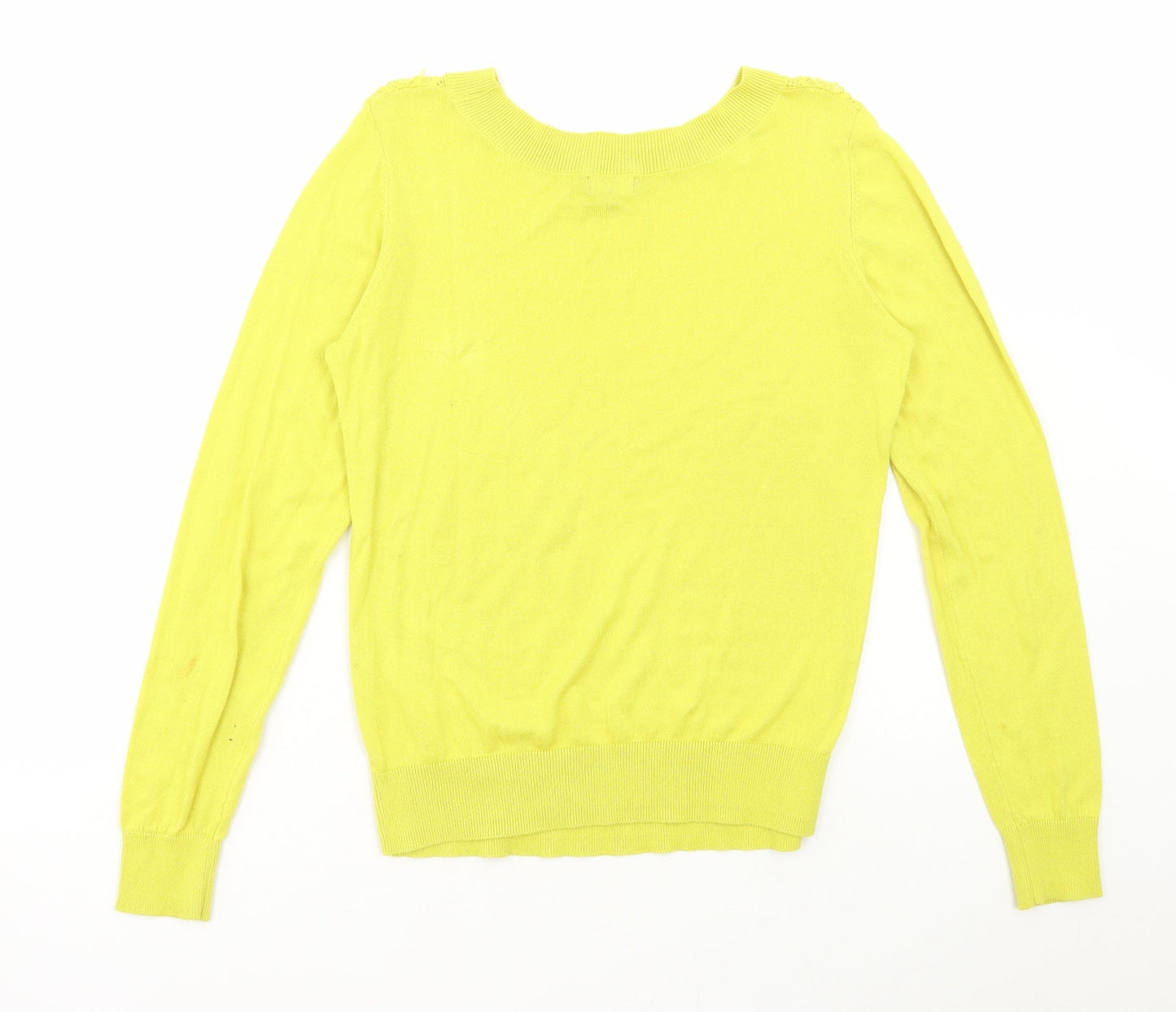 MGXX Womens Yellow Round Neck Acrylic Pullover Jumper Size M