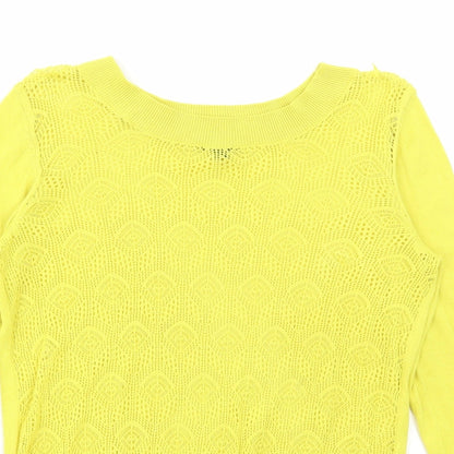MGXX Womens Yellow Round Neck Acrylic Pullover Jumper Size M