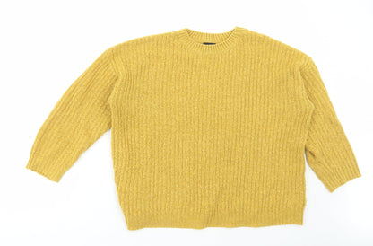 Womens UK Size M New Look Yellow Pullover Jumper