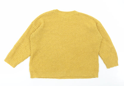 Womens UK Size M New Look Yellow Pullover Jumper