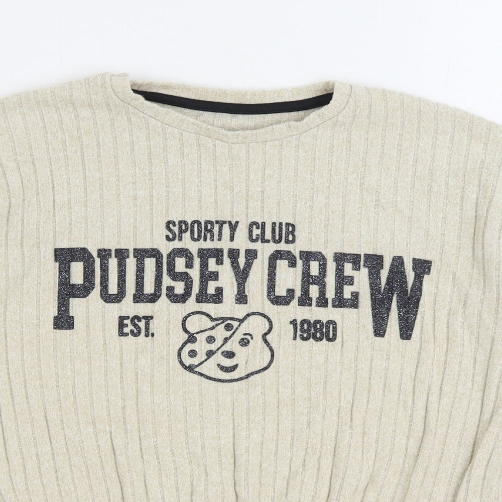 George Girls Beige Viscose Pullover Sweatshirt Size 11-12 Years Pullover - Pudsey Crew