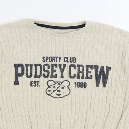 George Girls Beige Viscose Pullover Sweatshirt Size 11-12 Years Pullover - Pudsey Crew