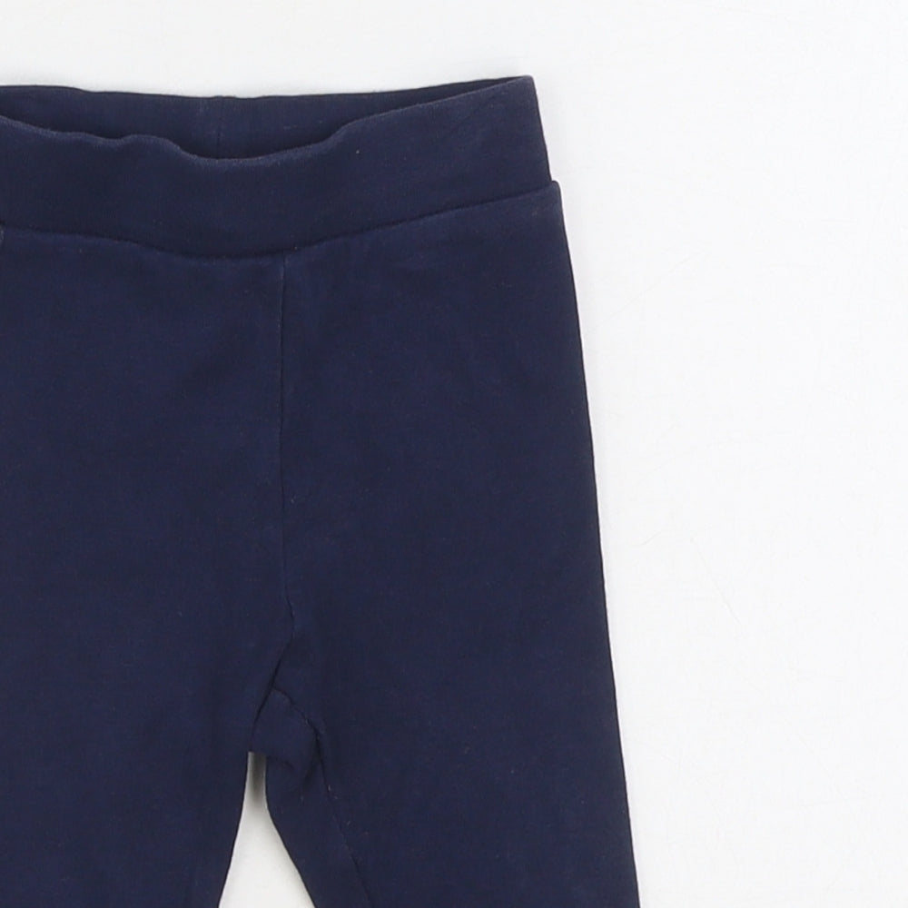 Dunnes Stores Girls Blue Cotton Jogger Trousers Size 6-9 Months Pullover - Legging