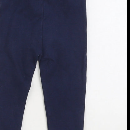 Dunnes Stores Girls Blue Cotton Jogger Trousers Size 6-9 Months Pullover - Legging