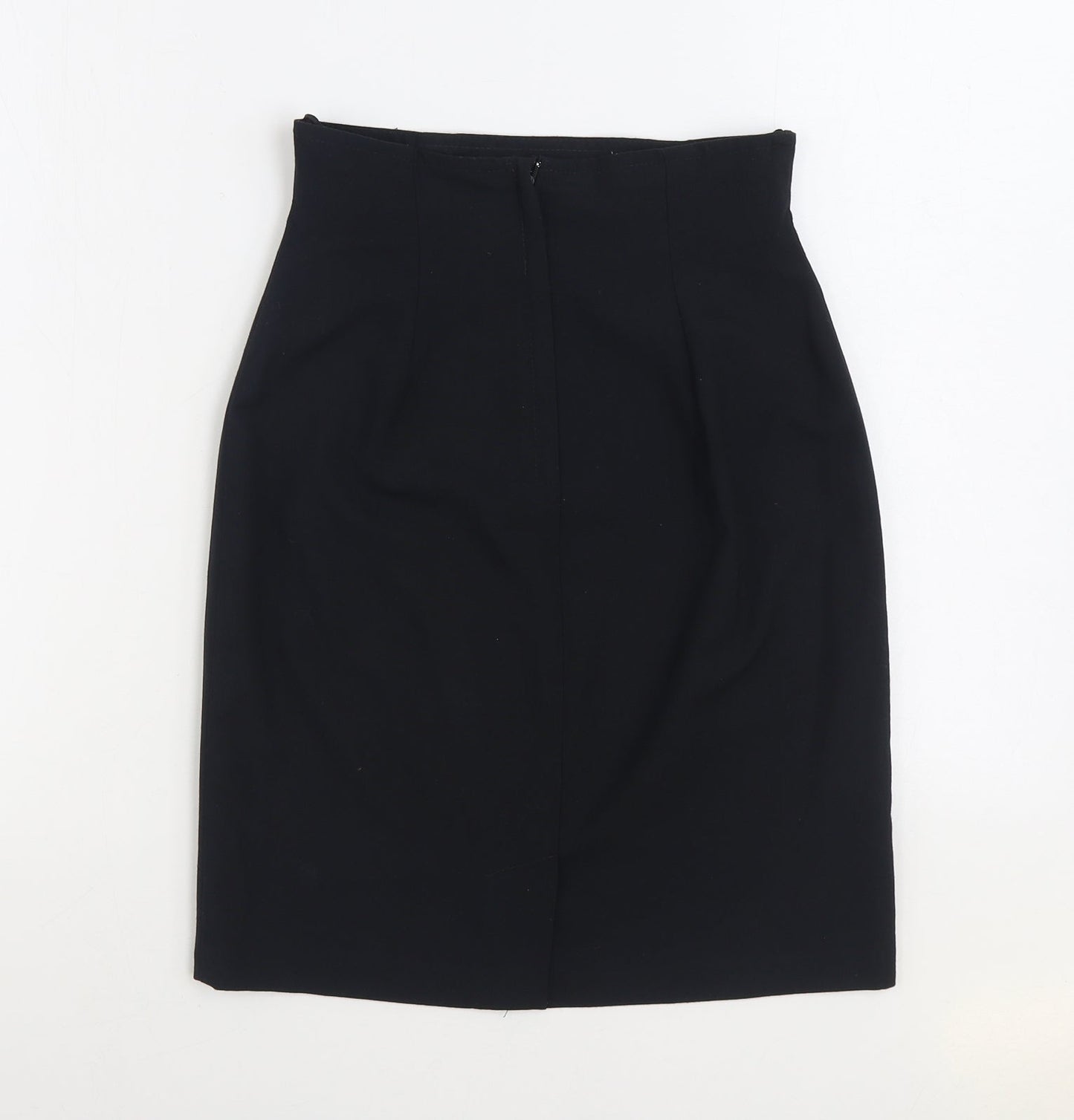 Platinum Womens Black Polyester Straight & Pencil Skirt Size 10 Zip