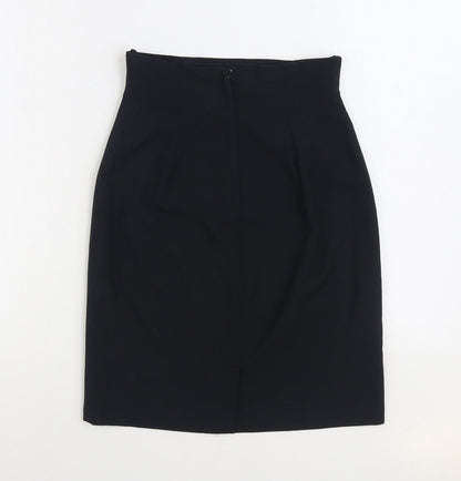 Platinum Womens Black Polyester Straight & Pencil Skirt Size 10 Zip