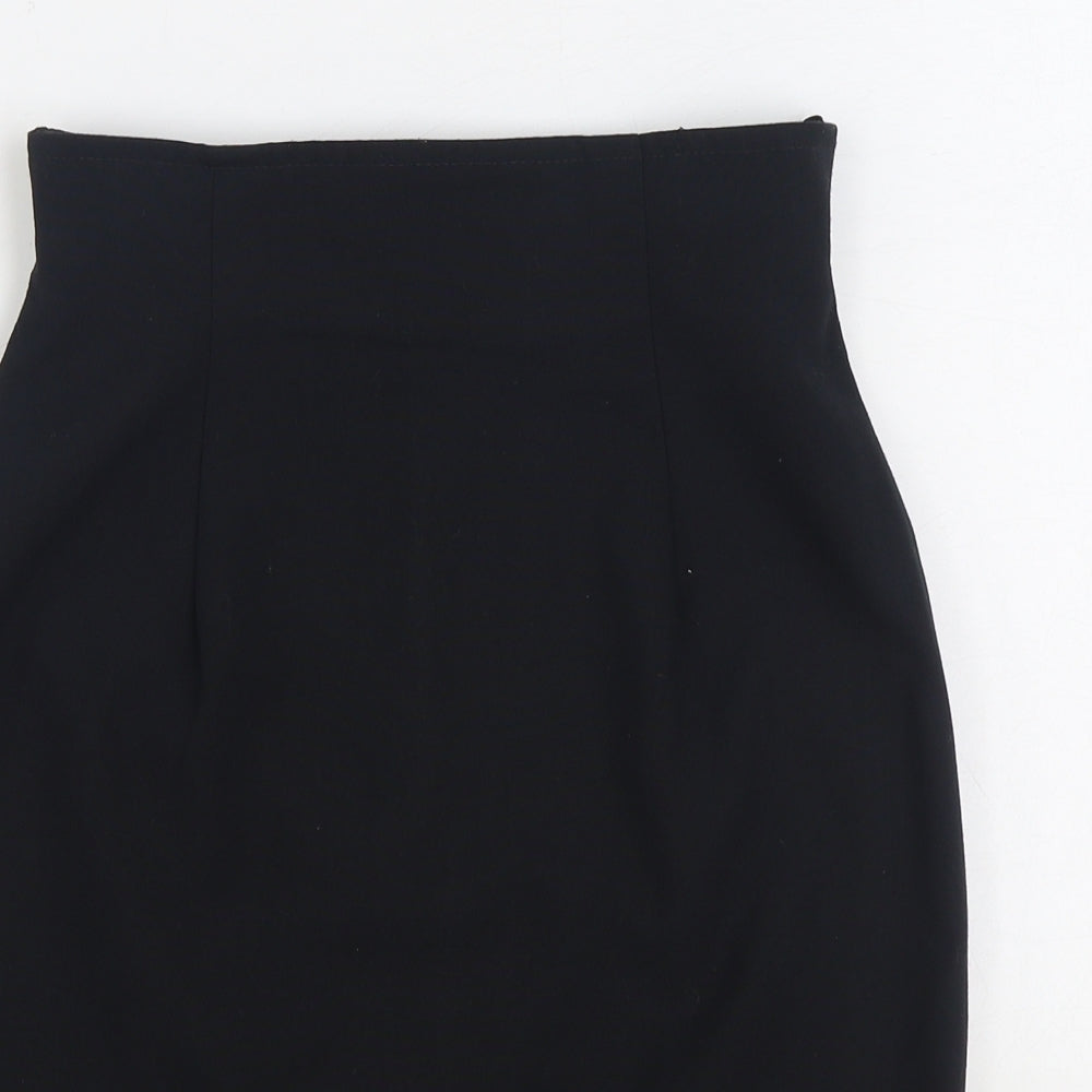 Platinum Womens Black Polyester Straight & Pencil Skirt Size 10 Zip