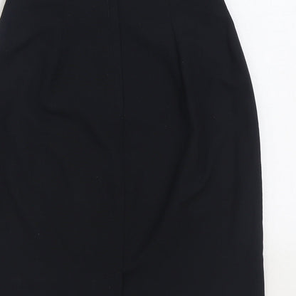Platinum Womens Black Polyester Straight & Pencil Skirt Size 10 Zip