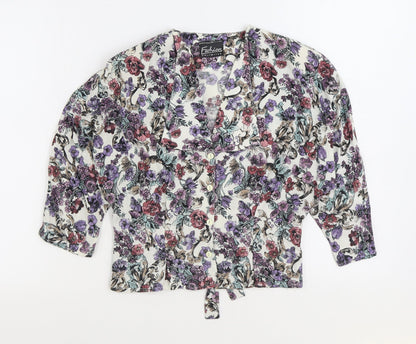 Womens UK Size 12 Fashion Multicoloured Basic Button-Up