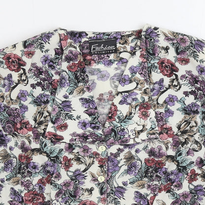Womens UK Size 12 Fashion Multicoloured Basic Button-Up