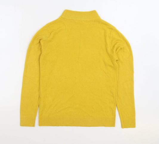 Damart Womens Yellow Mock Neck Acrylic Pullover Jumper Size 10