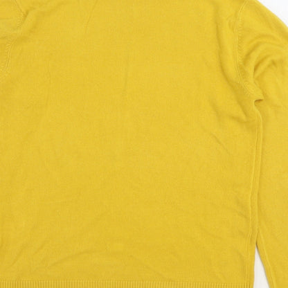 Damart Womens Yellow Mock Neck Acrylic Pullover Jumper Size 10