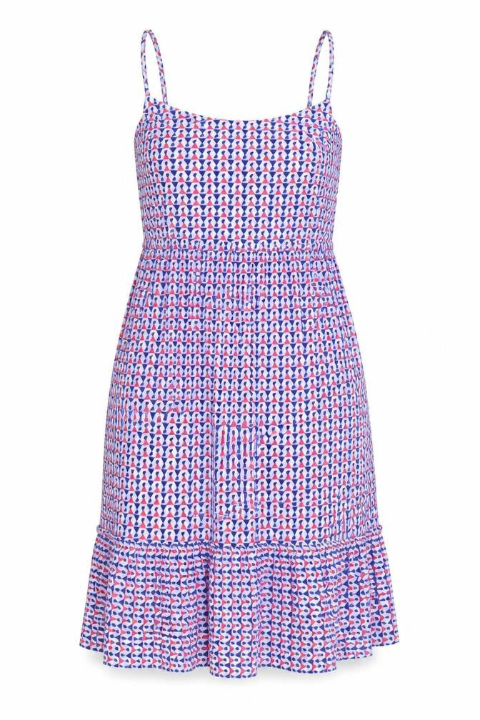 Marks and Spencer Womens Multicoloured Geometric Viscose Trapeze & Swing Size 8 Scoop Neck Pullover