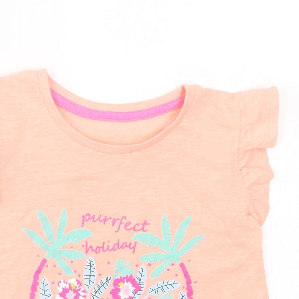 Matalan Girls Pink Cotton Basic T-Shirt Size 2-3 Years Crew Neck Pullover - Purrfect Holiday