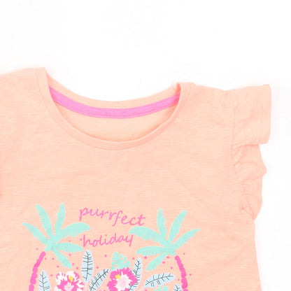 Matalan Girls Pink Cotton Basic T-Shirt Size 2-3 Years Crew Neck Pullover - Purrfect Holiday