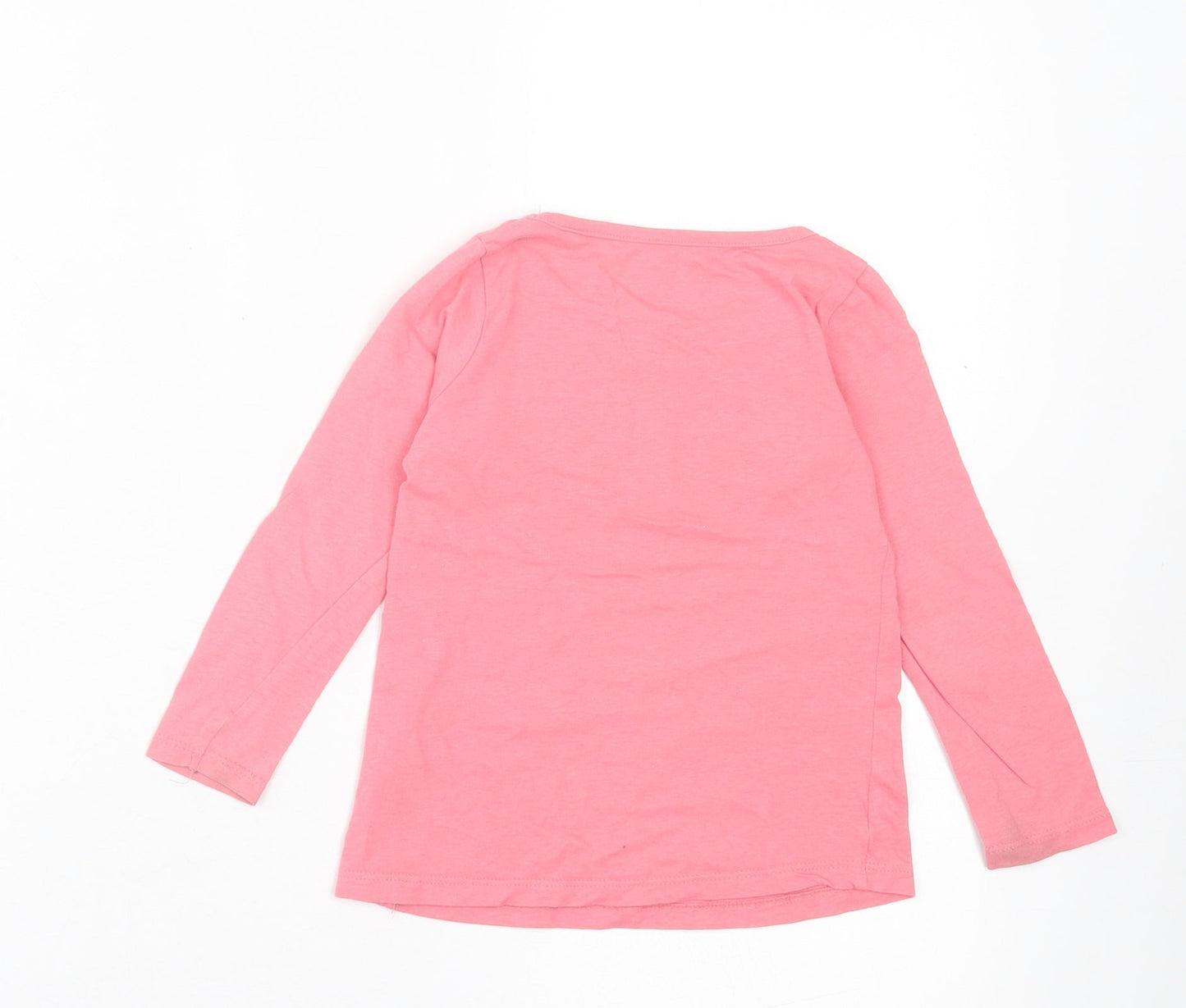 TOM TAILOR Girls Pink Cotton Basic Casual Size 2-3 Years Crew Neck Pullover - Butterfly Print