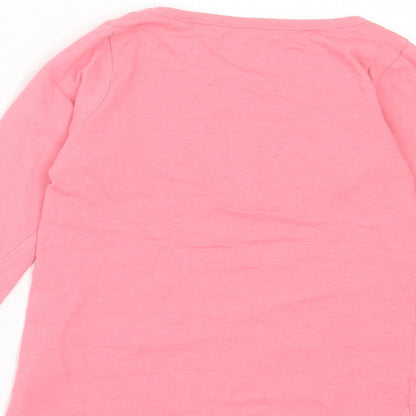TOM TAILOR Girls Pink Cotton Basic Casual Size 2-3 Years Crew Neck Pullover - Butterfly Print