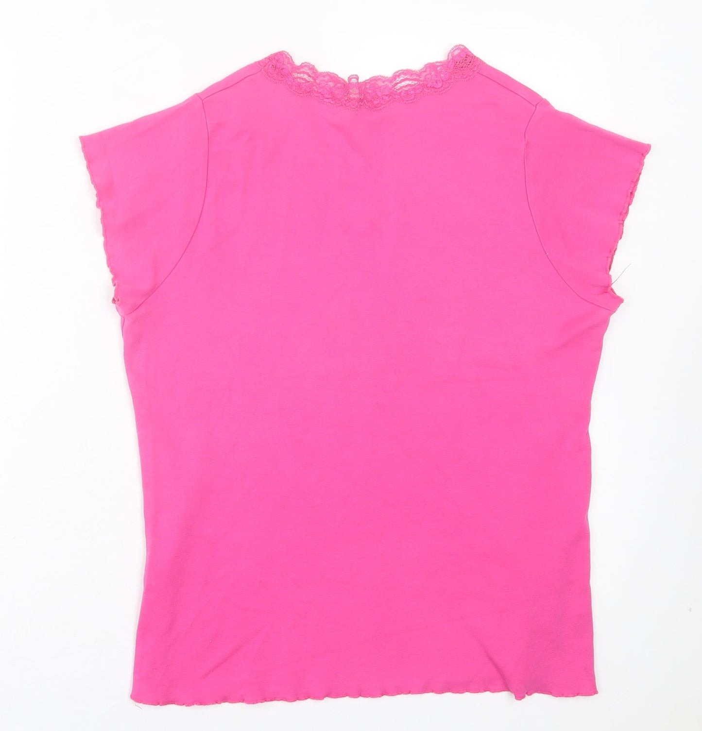 Womens UK Size 16 Vogue Pink Basic T-Shirt