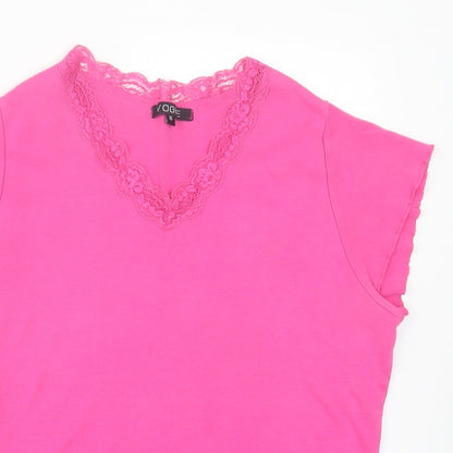 Womens UK Size 16 Vogue Pink Basic T-Shirt