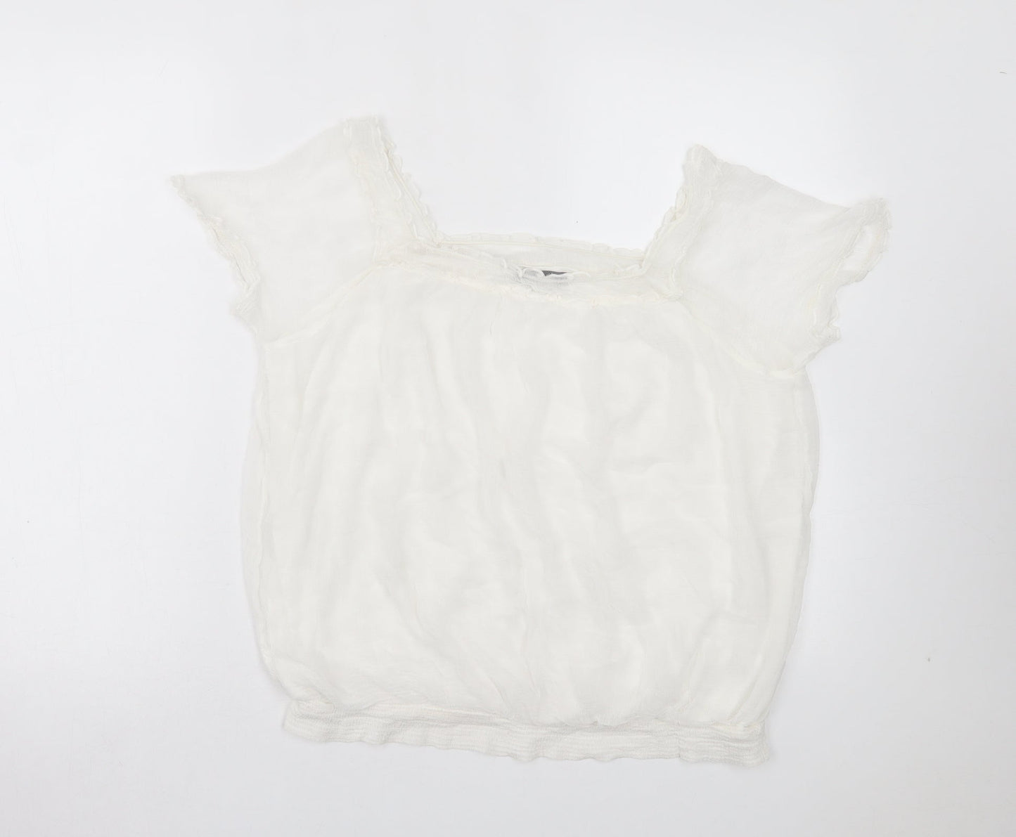 Womens UK Size 14 South White Basic T-Shirt