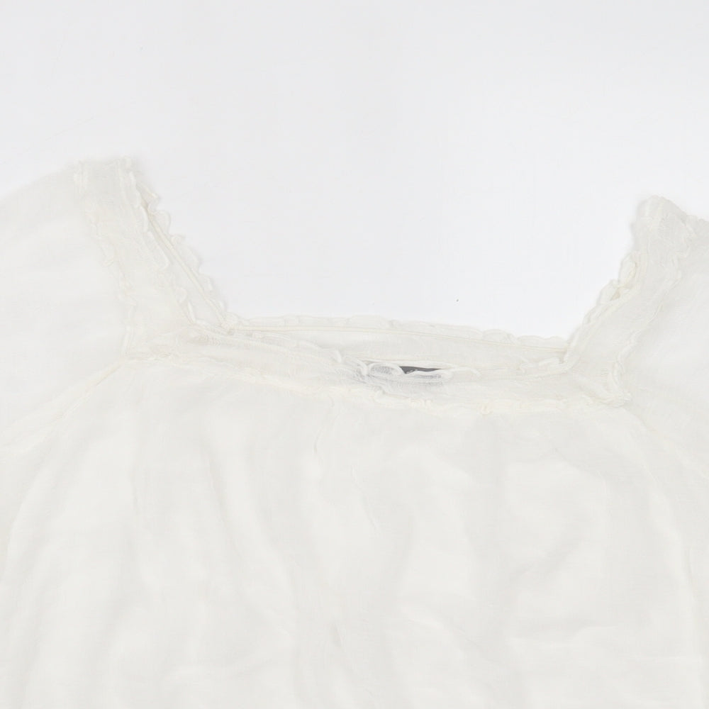 Womens UK Size 14 South White Basic T-Shirt