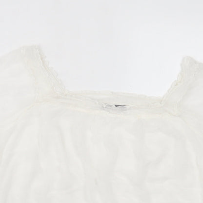 Womens UK Size 14 South White Basic T-Shirt