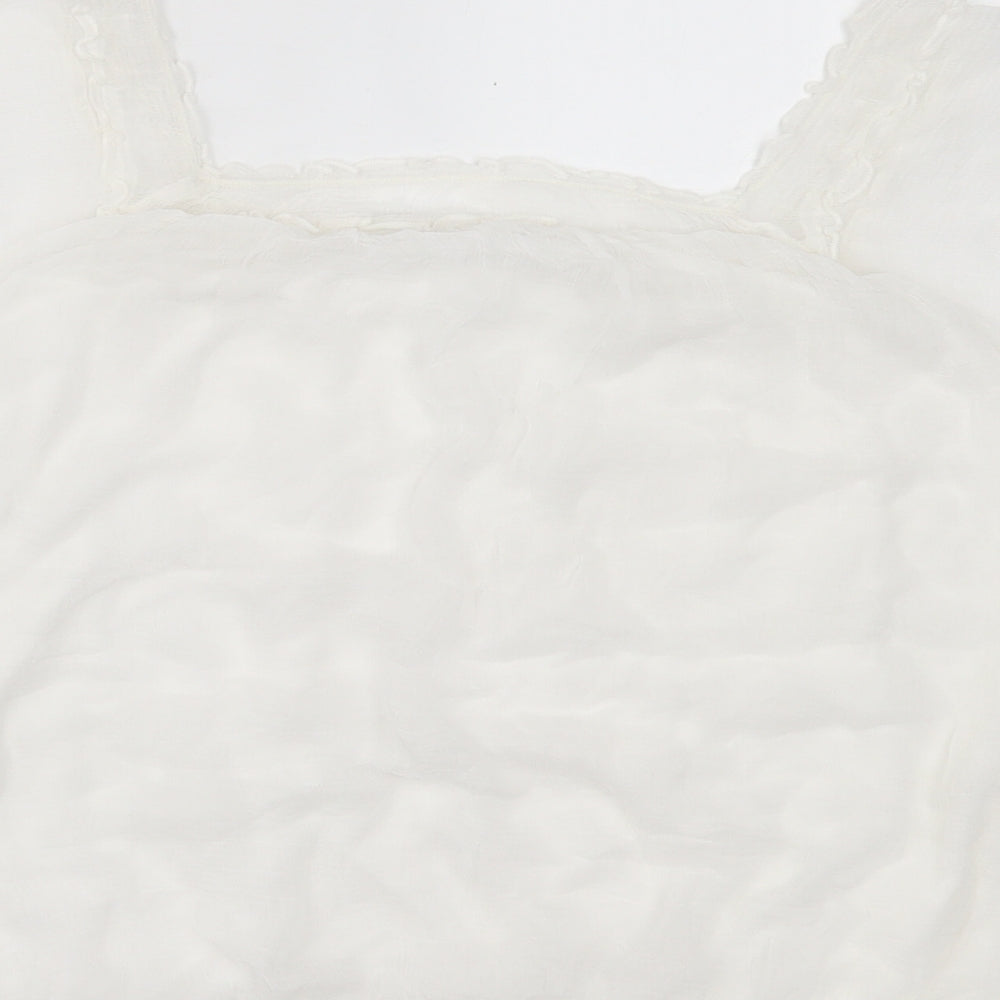 Womens UK Size 14 South White Basic T-Shirt
