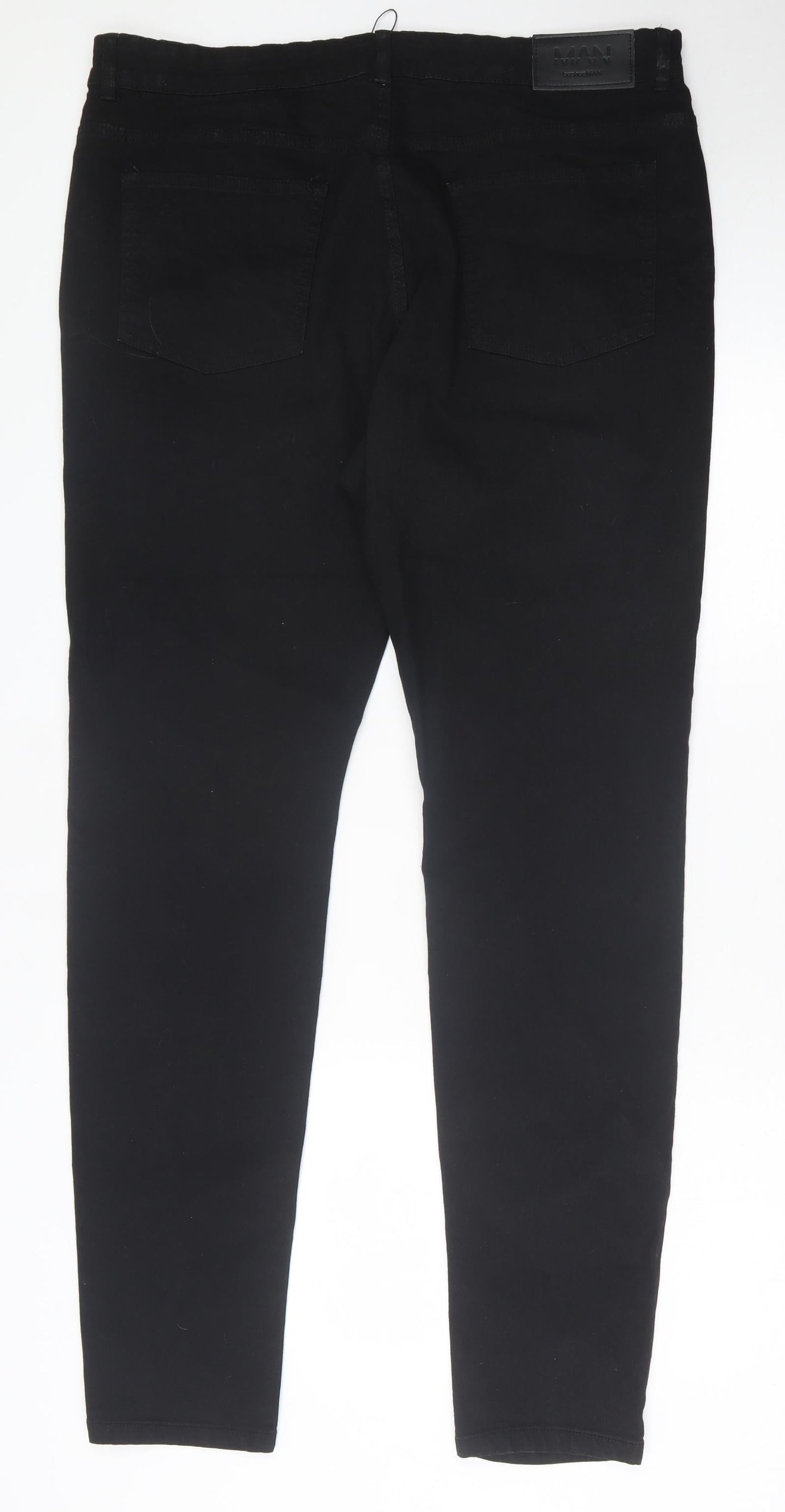 Boohoo Mens Black Cotton Straight Jeans Size 40 in L36 in Regular Button