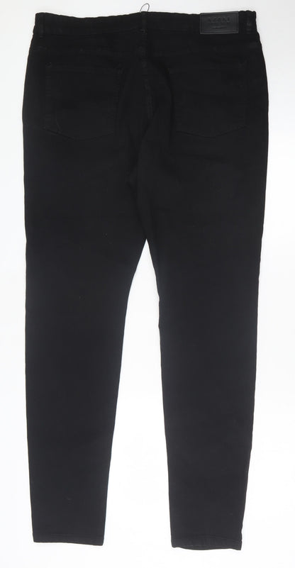 Boohoo Mens Black Cotton Straight Jeans Size 40 in L36 in Regular Button