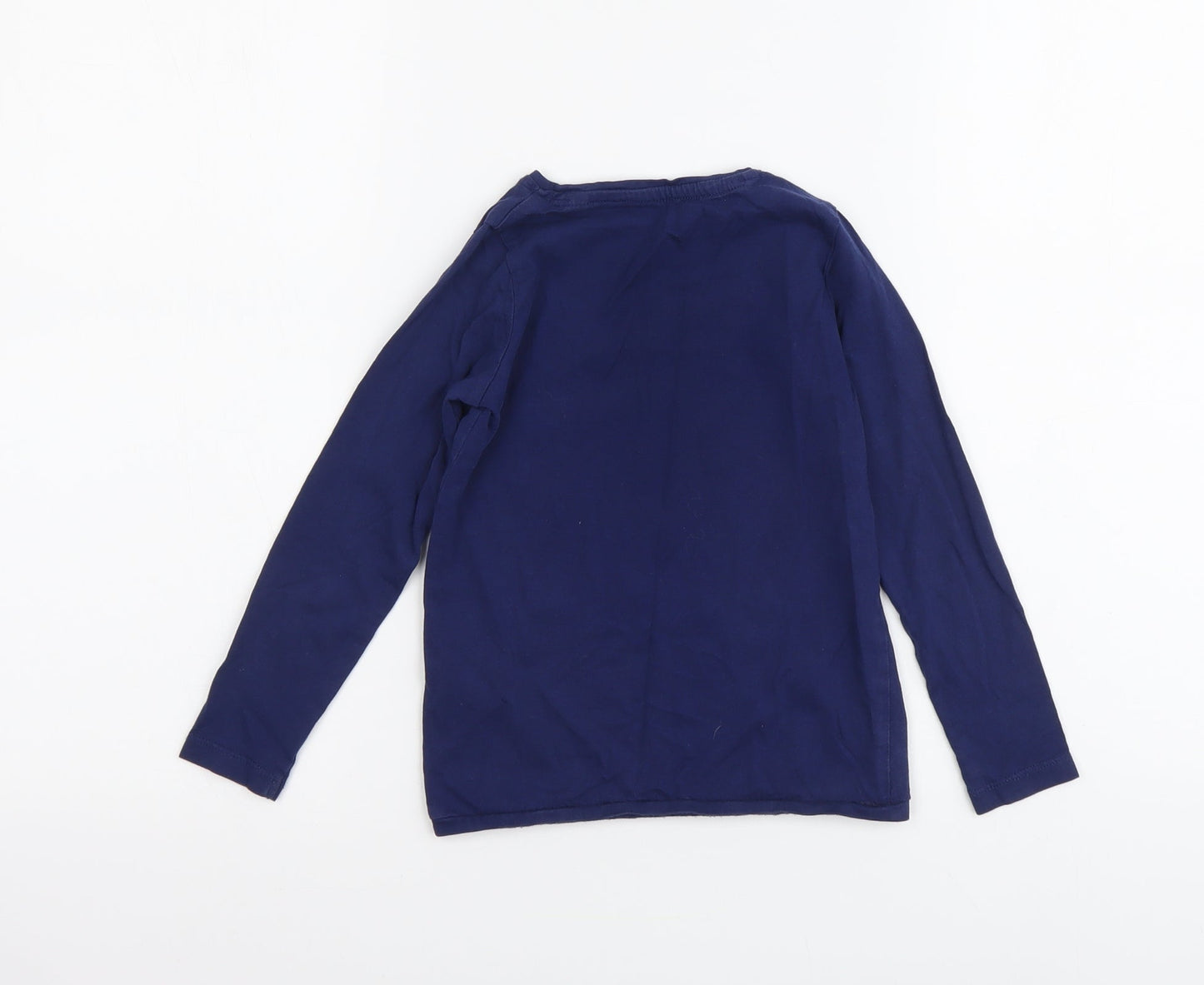 TOM TAILOR Girls Blue Cotton Basic T-Shirt Size 4-5 Years Round Neck Pullover