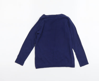 TOM TAILOR Girls Blue Cotton Basic T-Shirt Size 4-5 Years Round Neck Pullover