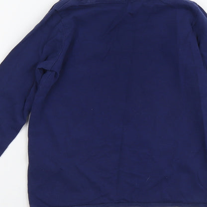 TOM TAILOR Girls Blue Cotton Basic T-Shirt Size 4-5 Years Round Neck Pullover
