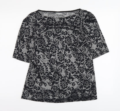 Womens UK Size 12 Marks and Spencer Black Basic T-Shirt
