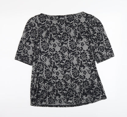Womens UK Size 12 Marks and Spencer Black Basic T-Shirt