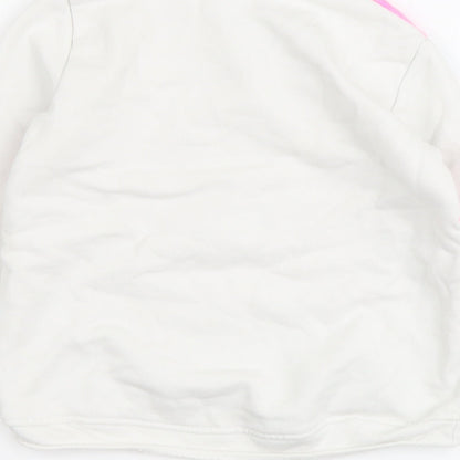 United Colors of Benetton Girls Pink Geometric Cotton Pullover Sweatshirt Size 4-5 Years Pullover