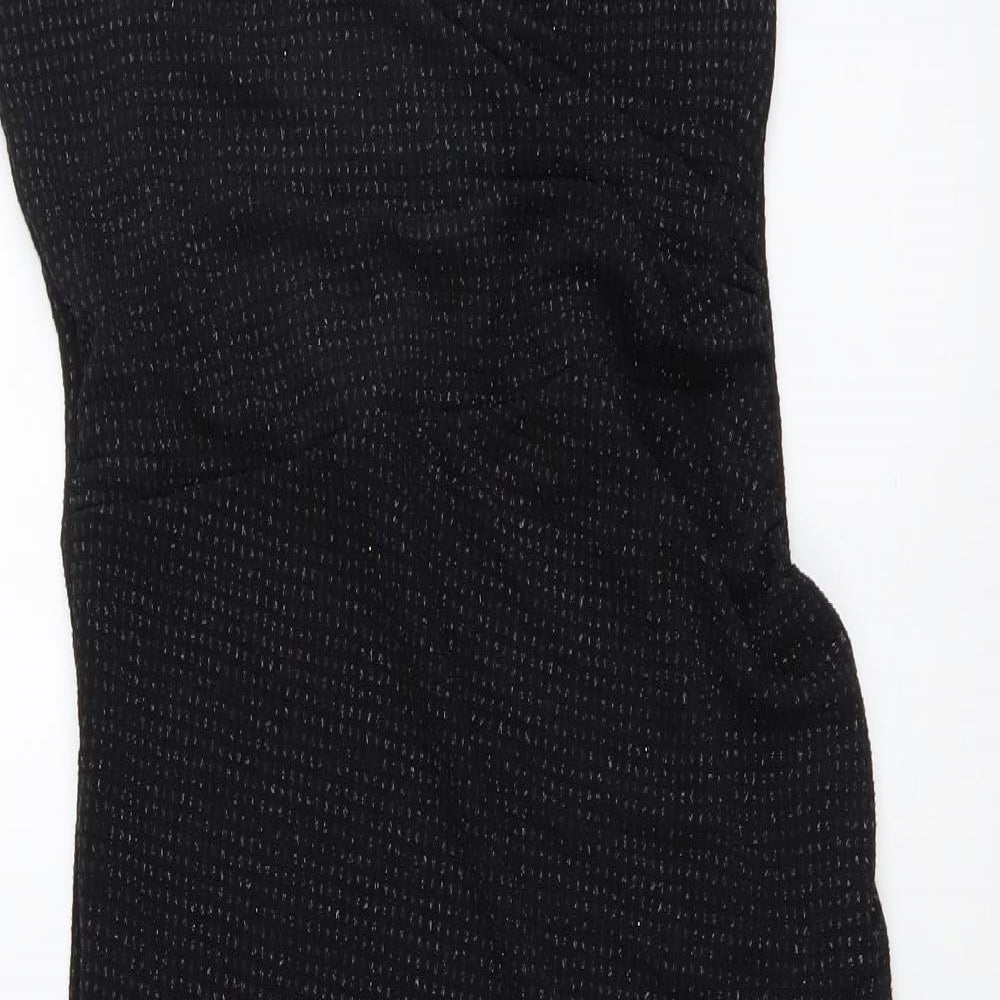 Quiz Womens Black Nylon Bodycon Size 12 V-Neck Pullover