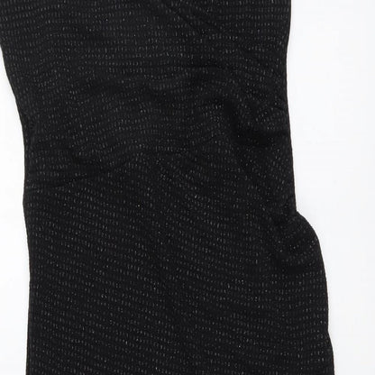 Quiz Womens Black Nylon Bodycon Size 12 V-Neck Pullover