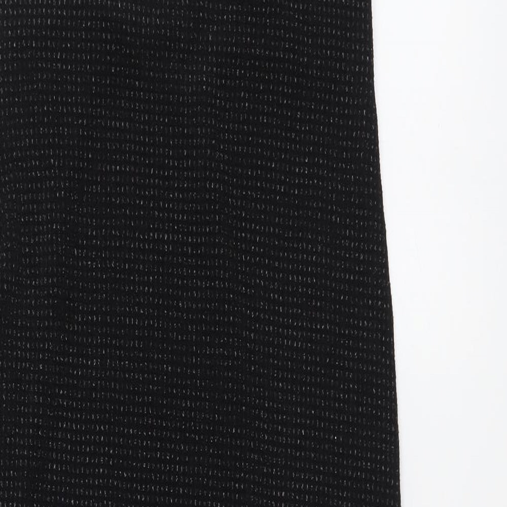 Quiz Womens Black Nylon Bodycon Size 12 V-Neck Pullover