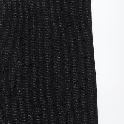 Quiz Womens Black Nylon Bodycon Size 12 V-Neck Pullover