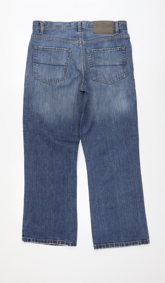 Hoi Polloi Mens Blue Cotton Straight Jeans Size 32 in L29 in Regular Button