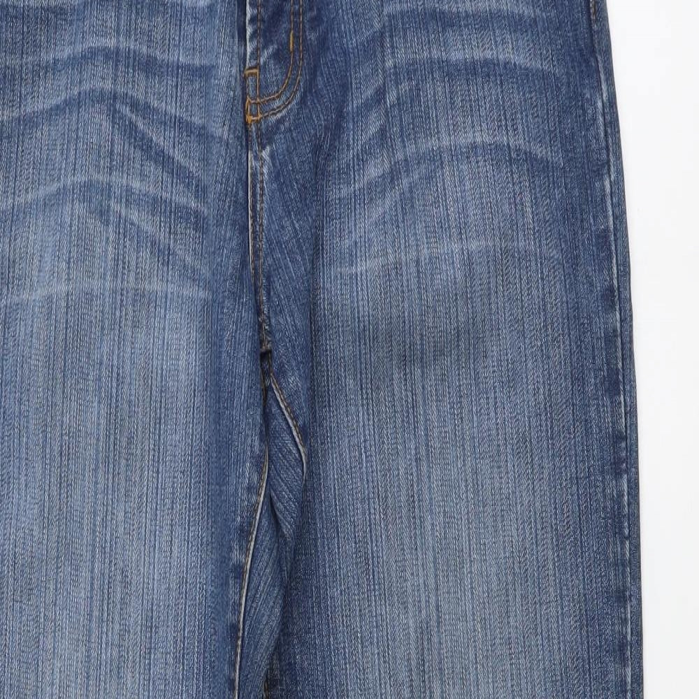 Hoi Polloi Mens Blue Cotton Straight Jeans Size 32 in L29 in Regular Button
