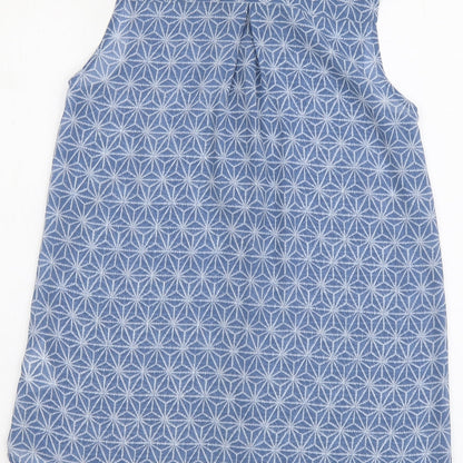 Womens UK Size XS H&M Blue Basic Button-Up