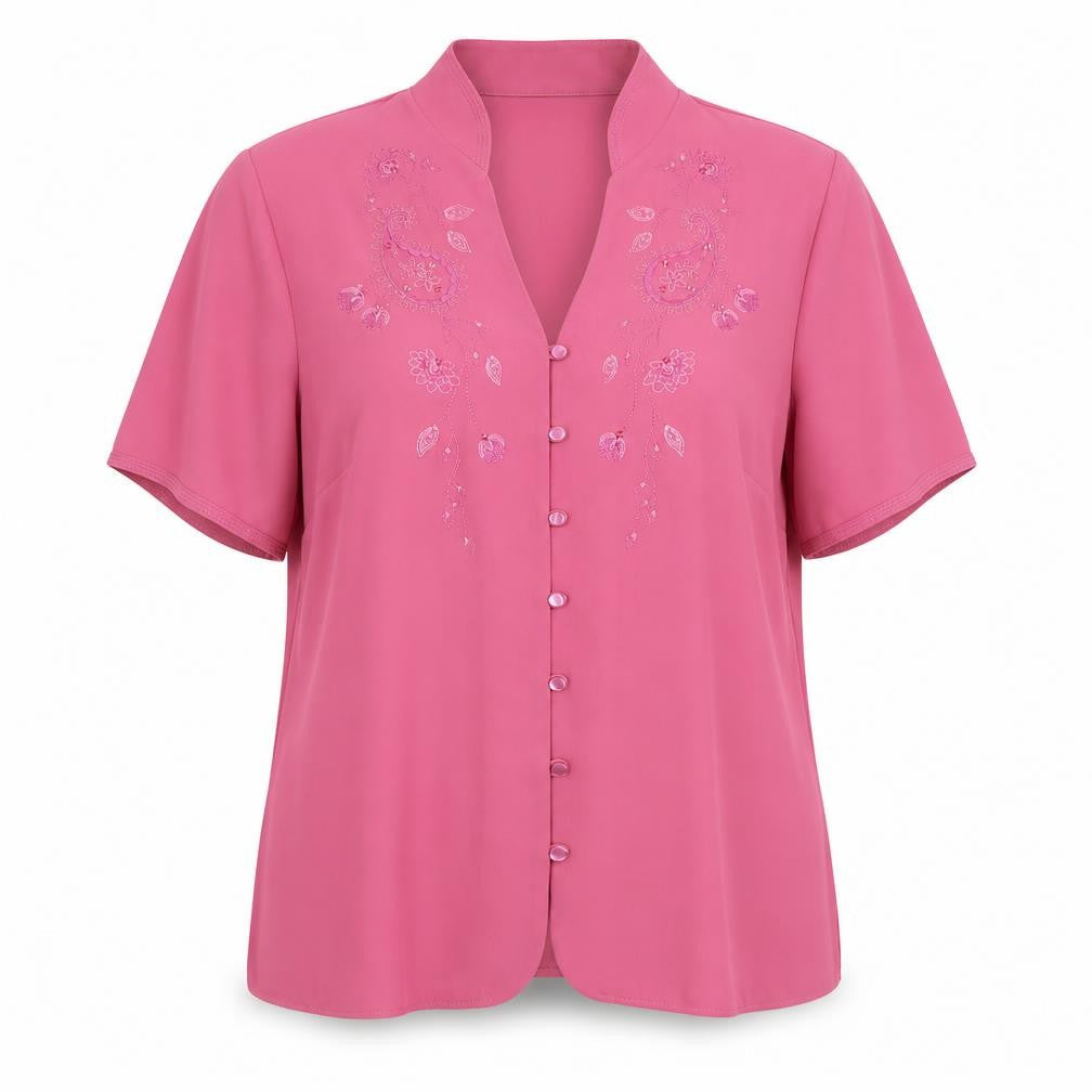 Womens UK Size 14 Marks and Spencer Pink Basic Button-Up