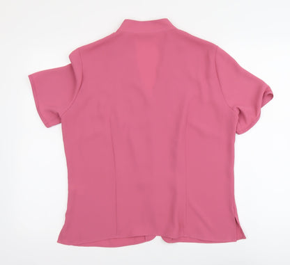 Womens UK Size 14 Marks and Spencer Pink Basic Button-Up
