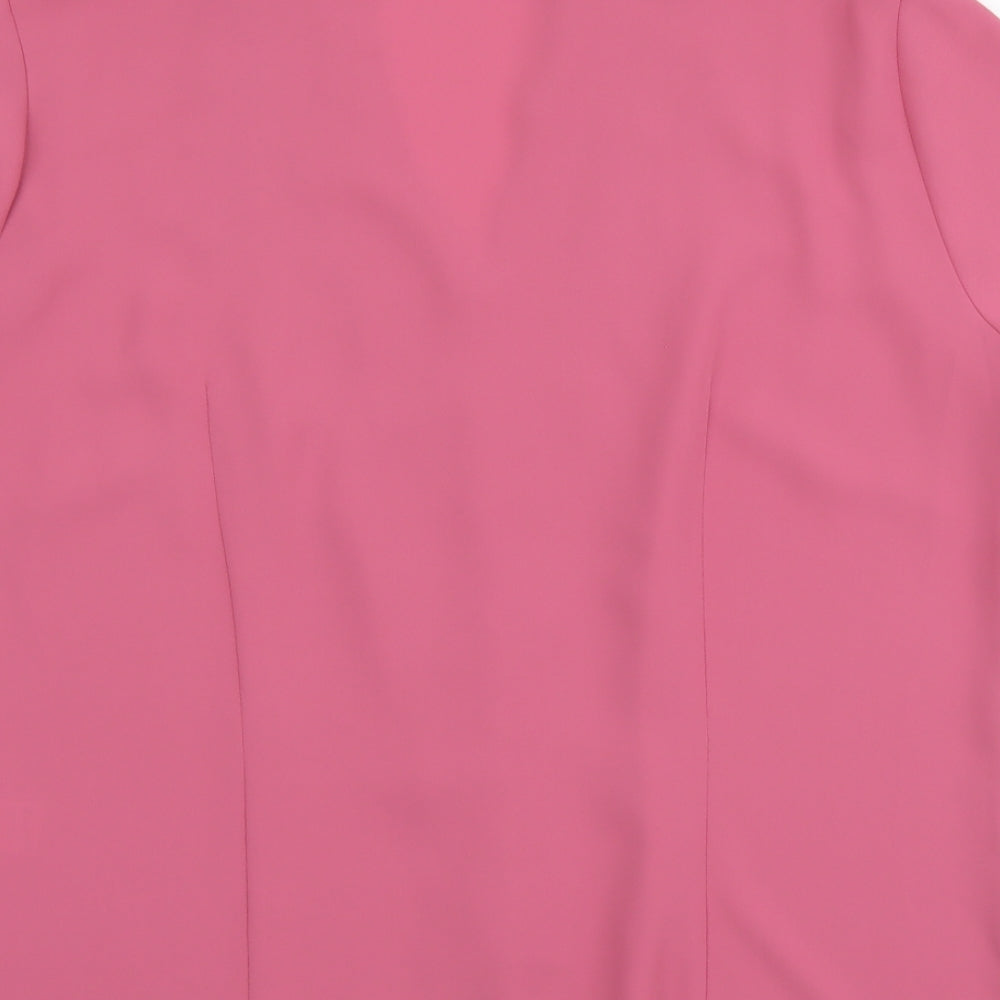 Womens UK Size 14 Marks and Spencer Pink Basic Button-Up