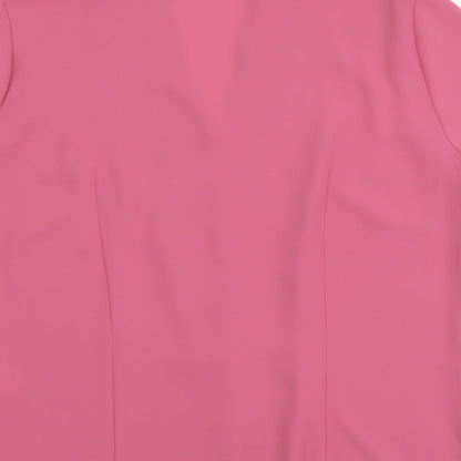 Womens UK Size 14 Marks and Spencer Pink Basic Button-Up