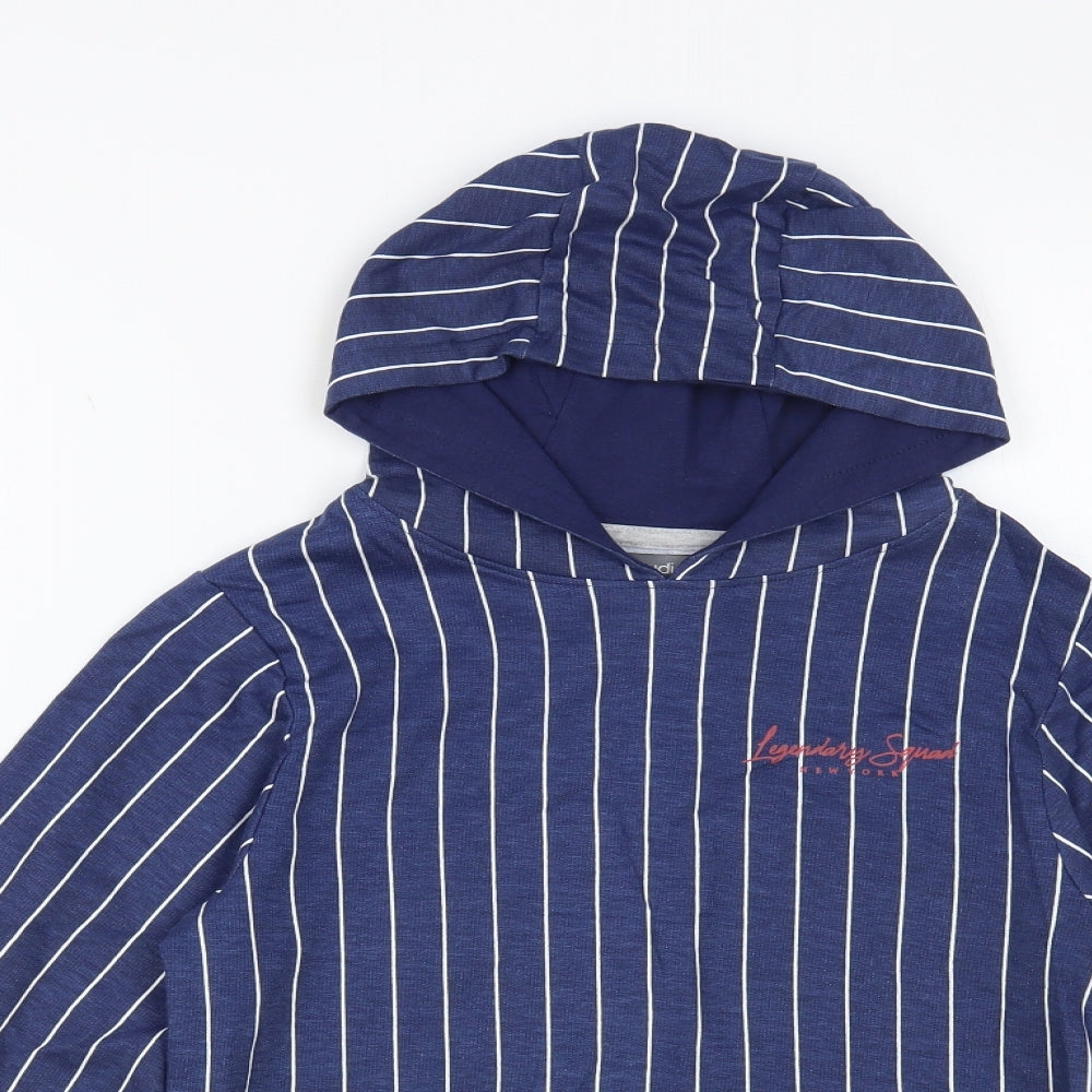 Studio Boys Blue Striped Cotton Pullover Hoodie Size 10-11 Years Pullover - Legendary Squad