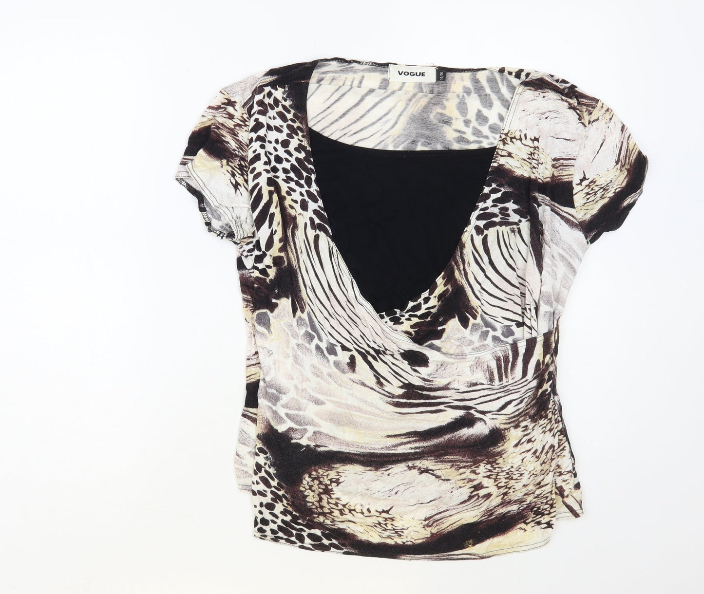 Womens UK Size 14 Vogue Brown Basic Blouse